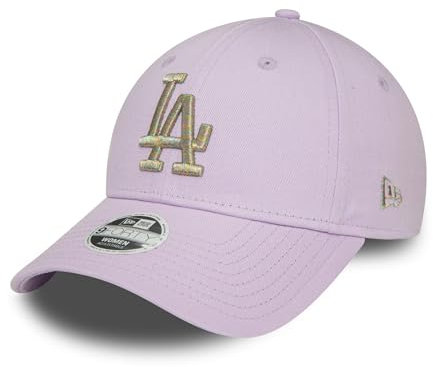 New Era Gorra Mujer Los Angeles Dodgers MLB béisbol metálico LA Visera Curvada Ajustable Morado