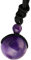 Nupuyai Amethyst Round Gemstone Bead Pendant Necklace for Women Men, Protection Healing Crystal Pendant with Adjustable Cord