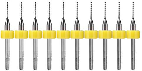 akaddy 10pcs Circuit Board PCB Drill Bits Tungsten Steel Twist Drill Bits (0.7mm)