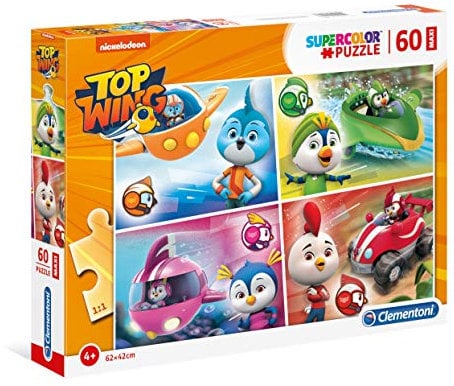 Clementoni 26453 Maxi Top Wing – Puzzle 60 Teile ab 4 Jahren, farbenfrohes Kinderpuzzle mit extra großen Puzzleteilen, Geschicklichkeitsspiel für Kinder