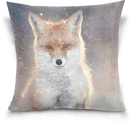 Linomo Kissenbezug 40x40 cm, Winter Süß Fuchs Dekorative Kissenbezug Kissenhülle für Couch Sofa Bett Hause