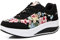 Mujer Adelgazar Zapatos Sneakers para Caminar Zapatillas Aptitud Cuña Plataforma Zapatos（38,5 Negro
