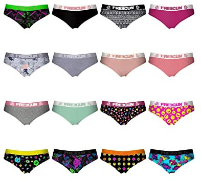 FREEGUN Pack Surprise Culotte Femme Microfibre, Lot de 5, Modèle Aléatoirement Choisis, Noir Taille L