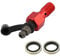 Banjo Bolts M10x1.25mm Brake Fitting Adapter with M10 Washers Motorcycle Brake Master Cylinder Caliper Bleed Screw Nipple Banjo Bolt + Dust Cap(red)