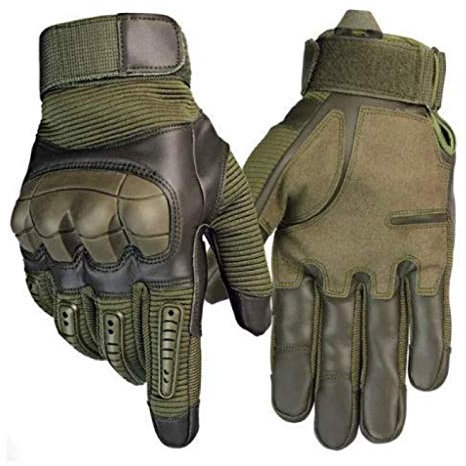 Tactical Gloves-Indestructible, Warm, Waterproof, Full Finger Finger Hard Knuckle Gloves for Hunting, Shooting, Motorcycle, Cycling, Hiking, Lumbering Heavy Industry S Green