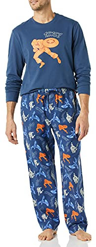 Amazon Essentials Disney | Marvel | Star Wars Herren Schlafanzug-Schlaf-Sets Flanell, Marvel Captain America - Mens, M