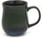 SECELES Große Kaffeetassen Becher mit großer Griff, handgemachte Grosse Teetasse Coffee Mug für Büro und Zuhause, mikrowellen spülmaschinenfest, stilvolle Texturglasur (Ink Green)