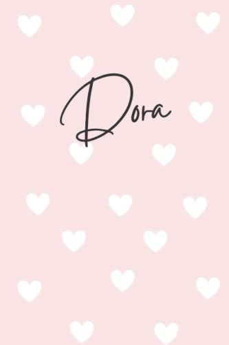 Dora Notebook: Pink Dora Notebook, Heart Design Personalized Pink Pattern Lined Journal, Dora Name Diary
