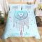 Loussiesd Blau Traumfänger Bettwäsche Mädchen Liebe Bettwäsche-Set Traumfänger Teenager & Erwachsene Kinder Herz Federn Bettbezug Set Kissenbezug 80x80 + Bettbezug 135x200 cm - 100% Mikrofaser