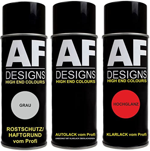 Alex Flittner Designs Autolack Spraydose Set für Viper 9744 Brillant Silver Metallic 400ml Klarlack 400ml Rostschutzgrundierung
