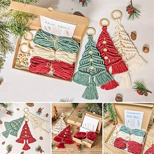 2023 Unique Christmas Tree DIY Kit,Woven Macrame Christmas Trees DIY KIT Wall Hangings,Christmas Craft Ideas Gifts,Christmas Tree Macrame Boho Hangings Decor (1 Set)