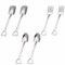 Juego de 6 cucharas con forma de pala y tenedor de acero inoxidable para café, cucharadita, cuchara de helado, cucharas de latte, cucharas de postre, fiesta, restaurante