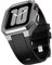 QANXGOG Compatible avec Apple Watch Bracelet Series 8 7 45mm and SE 6 5 4 44mm, Bracelets de Montre en Silicone Bracelet en Acier Inoxydable avec Boîtier en Métal pour Homme,Silver,44mm