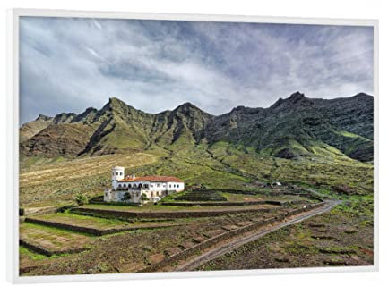 artboxONE Poster mit weißem Rahmen 18x13 cm Städte Fuerteventura - Villa Winter Pano - Bild fuerteventura