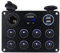 KAOLALI Interruptor 12V/24V Panel de Control de 8 Interruptores, Panel de Control Barco 4,2A Cargador USB + Toma de Encendedor + Voltímetro Digital para Coche Barco Marino, Azul