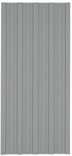 vidaXL 12x Panel para Tejado Plancha Lámina de Techo para Garaje Caseta Placa Cobertizos Establos Casas Móviles Acero Galvanizado Gris 100x45 cm