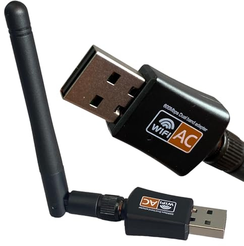600 Mbps Dual Band Internet USB WiFi Adapter für Desktop PC 2,4/5 GHz, Laptop Wireless Receiver Netzwerk-Dongle mit Antenne