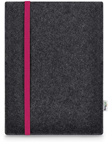 Stilbag Hülle für MacBook Pro 16 inch | Etui Case aus Merino Wollfilz | Modell Leon in anthrazit/pink | Notebook Schutz-Hülle Made in Germany