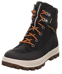 Superfit Jungen Tedd Warm Gefütterte Gore-tex Schneestiefel, Schwarz Orange 0000, 35 EU Weit