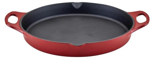 Rachael Ray Nitro Cast Iron Skillet with Side Handles, 14 Inch, Red