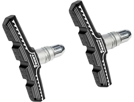 Ruayia Bremsschuhe für V-Brake, 1 Paar Fahrrad Bremsbacken 70mm, Hohe Bremsleistung Bremsschuhe für Seitenzugbremse V-Bremse, 2 Stück Bremsbeläge Bremsschuh Set mit Bolzen - Schwarz und Weiß