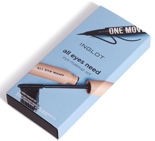 Inglot All Eyes Need Augen Make-up Set | Mascara und Eyeliner | Lang Anhaltend | Wasserfest | Ausdrucksstarke Augen | Perfektes Make-up | Farbe Schwarz