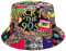 Mabta 80er 90er Jahre Vintage Fischerhut für Damen und Herren, atmungsaktiv, bunter Druck, Sonnenschutzhut, doppelseitig, Hiphop-Hut