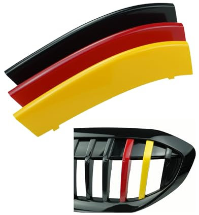 ontto Drei-Farbige Front Kühlergrill Einfügen Zierleisten Schnalle Streifen Grills Dekoration Nierenaufkleber Passt für BMW 5er F10 F11 F18 2011-2013 Kühlergrill Einsatzleisten Gitter Zubehör