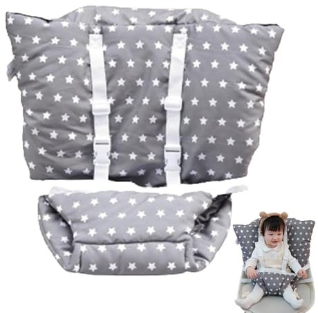 Sitzkissen für Hochstuhl - Sitzauflage | Sitzkissenmatte Star | Sitzkissen für Kinderhochstuhl | Schutzpolster für Hochstuhl mit Gurten