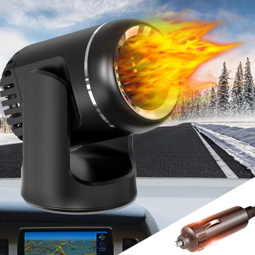 12V 200W Calentador de Coche, Desempañador de Calentador de Coche Portátil, Desempañador de Ventilador de Camión de Vehículo con 2 en 1 Función de Calentamiento y Enfriamiento Rápido para Ventana