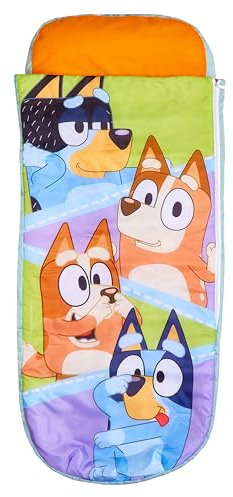 Character World Offizielles Bluey ReadyBed Kinder-Luftbett und Schlafsack in einem, aufblasbare Kindermatratze mit Tasche und Pumpe