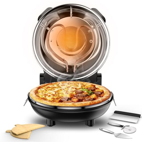 Pizza Oven, 12 Inch Pizza Oven Indoor, 1200W Portable Pizza Maker, Electric Pizza Oven with Timer, Temperature Controller, Suitable for Home, Outdoor