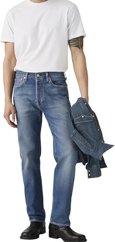 Levi's Herren Jeanshose 501 Original mit Knopfleiste, Straight Fit, Blau (The Fairway), W34/L30