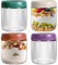 CRYSTALIA Leak Proof Glass Overnight Oats Container 4PCs 450ml LEAD FREE Glass Overnight Oats Jars With Lids, Breakfast Pots with Lids Glass Yoghurt Pots with Lids Meal Prep Jars Glass Soup Containers