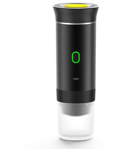 Máquina de café expreso portátil para viaje, cafetera eléctrica para el coche, 12 V, autocalentable, con USB C, para coche y hogar, 3 en 1, cafetera de camping (negro)