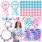 Gender Reveal Party Set 107pezzi, Gender Reveal Party Decorazioni, Braccialetti per Baby Shower, Adesivi Baby Shower Genere Rivelare, Kit Gender Reveal Party per Anniversario Nascita Festa