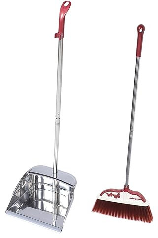 ABOOFAN 1 Set Scopa Paletta Combinazione Scopa Esterna Scopa A Spinta Spazzatrice Elettrica Rimozione Strofinamento Mini Scopa Ad Aria Stantuffo Manuale Strizzatore per Animali Domestici