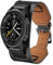 VZEXJIU Bracelet en Cuir Compatible avec Samsung Galaxy Gear S3 Classic/Frontier Band Galaxy Watch 3 45mm pour Huawei Watch GT 5 Pro 22mm Bracelets en Cuir Véritable pour Femmes Hommes(Noir)