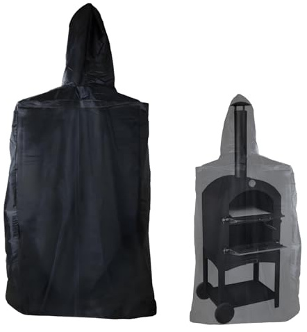 Housse de protection pour four à pizza noire, étanche, résistante aux intempéries, pour utilisation en extérieur