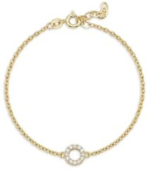Suzan Gold® 375 Echtgold Armband mit Zirkonia Kreis Anhänger elegant hypoallergen wasserfest – Cirena Spark