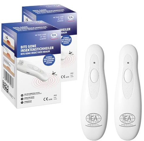 IEA Medical Insektenstichheiler USB-C Doppelpack – Hitzestift gegen Mücken | Wärmestift gegen Insektenstiche: kann Juckreiz & Schwellung lindern – chemiefrei, wiederaufladbar, für die Familie
