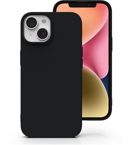 Zuvirelx Silicone Case for iPhone 14 Plus - Black | Thin, Non-Slip, Soft Grip, Minimalist, Shockproof, Pocket-Friendly