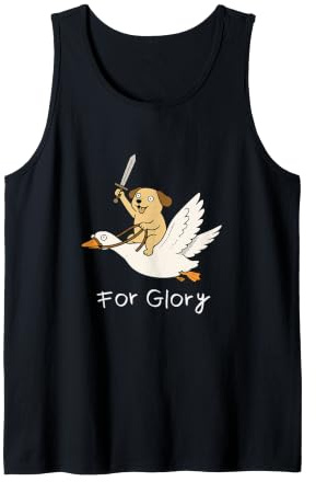 for Glory Hund auf Gans lustiges Mittelalter Fantasy Motiv Tank Top