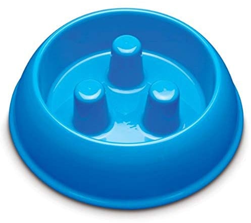 Brake-Fast Dog Food Slow Feed Bowl - Medium Blue