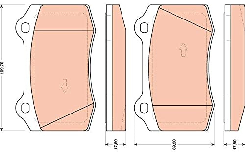 TRW GDB1772 Brake Pad Set of 4 Compatible for Ford Focus I (DAW, DBW) 1998-2009 Front Axle and Other Vehicles