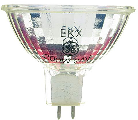 GE EKX - Bombilla reflectora halógena para proyector (24 V, 200 W, GX5.3)
