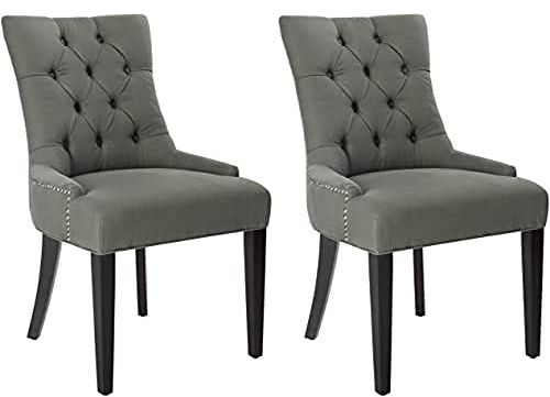 Safavieh Set of 2 Modern Upholstered Chairs, in Grey