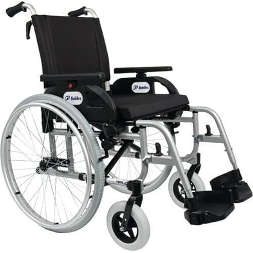 FabaCare Premium Rollstuhl Dolphin 271354, Aluminium, Leichtgewichtrollstuhl, Alurollstuhl, bis 150 kg, FabaCare Easy to Clean Spezialversiegelung, Sitzbreite 54 cm