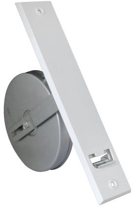 jarolift Recogedor para Persianas Enrollables, con Placa de Cubierta de Plástico, para Cintas de 23 mm de Ancho, Distancia entre Agujeros 214 mm, Blanco