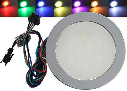 LED Einbauleuchte RGB 0,5Watt Flach I geeignet für Parkett und Laminat I 12Volt I RGB Rot Grün Blau I Matte Front I Silber